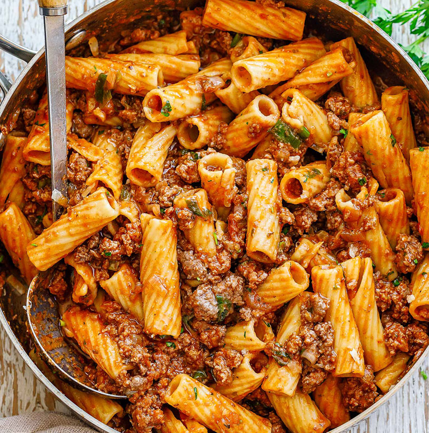 Spicy Hamburger Pasta